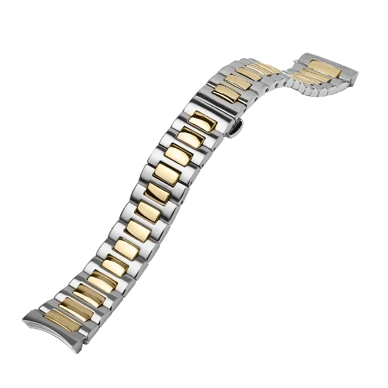 Adjustable Silver Bracelets for Men-NMK926/935 Watch Bracelet: Nautilus Two-Tone Gold Finish