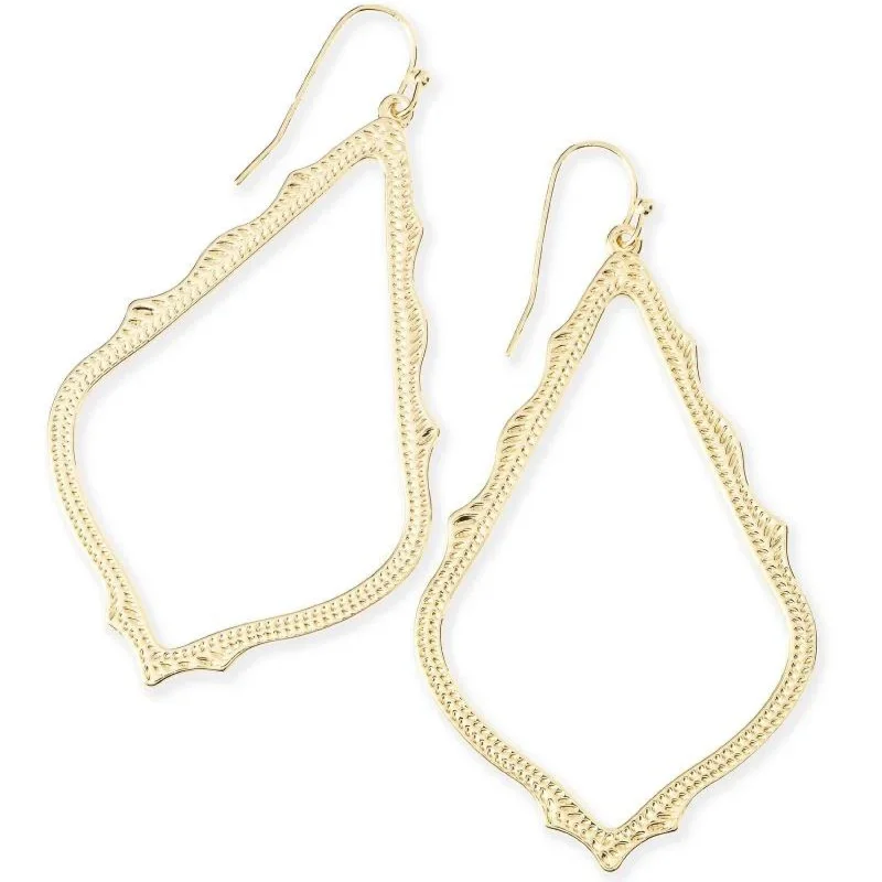 Large Hoop Drop Earrings-Kendra Scott | Sophee Drop Earrings in Gold