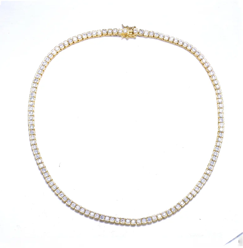 14K Gold Necklaces-Marie Tennis Chain Anniversary Necklace