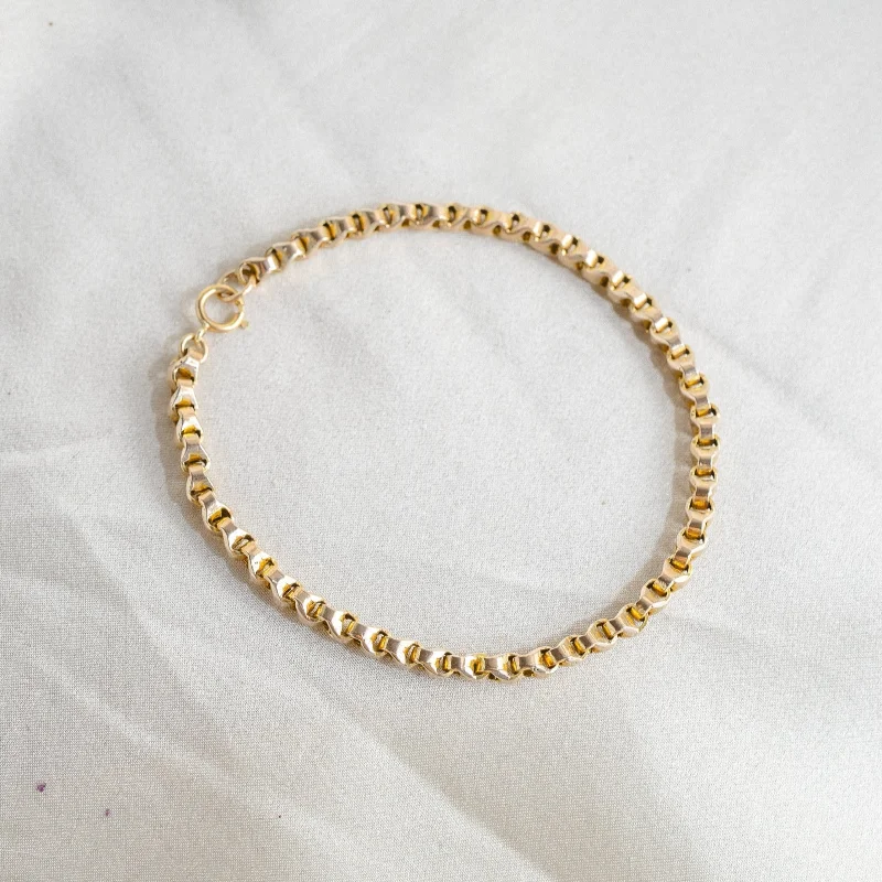 Personalized Rose Gold Bracelets-Simple 10k Gold Chain Bracelet