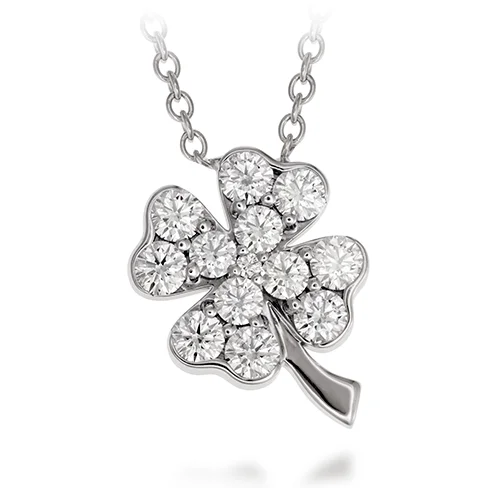 Trendy Pendant Necklaces-Hearts On Fire Clover Pendant Necklace