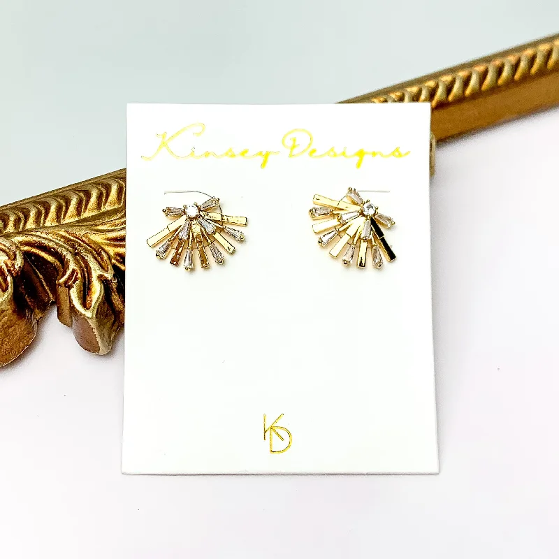 Elegant Gemstone Earrings for Women-Kinsey Designs | Rae Post Earrings with CZ Crystals