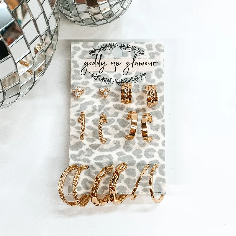 Classic Gold Earrings-Basic Chic Gold Earring Set