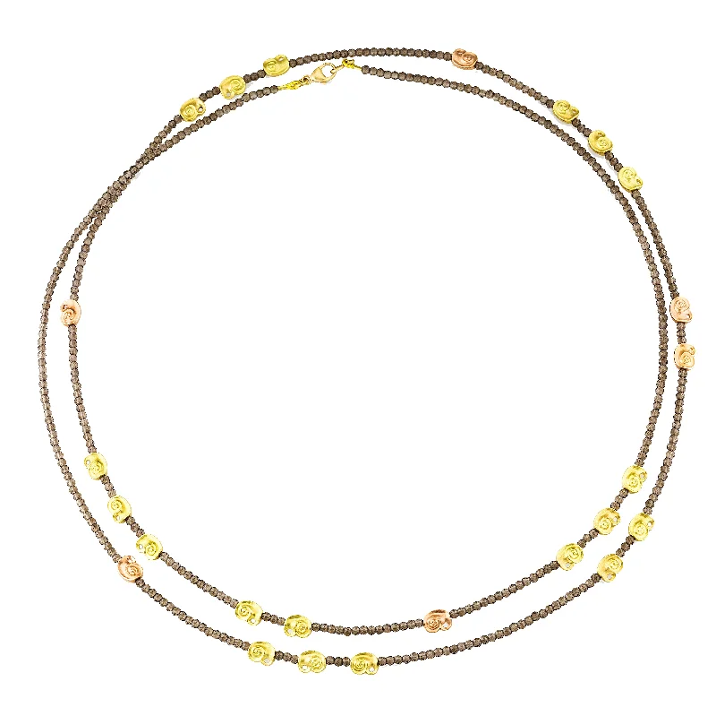 Gold Choker Necklaces-Alex Sepkus Swirl Beaded Necklace - BN-133