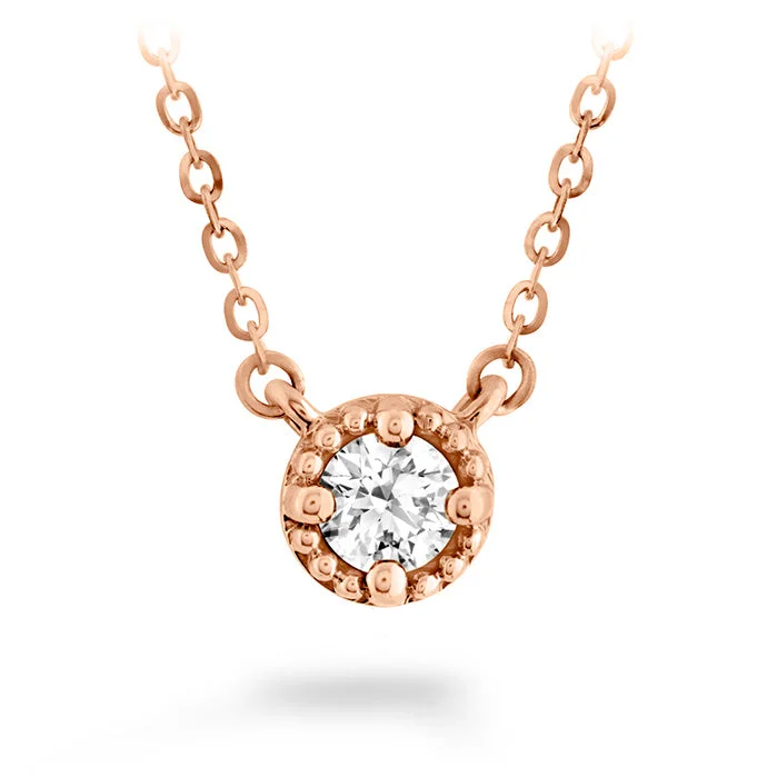 Crystal Choker Necklaces-Hearts On Fire Liliana Milgrain Single Diamond Pendant Necklace