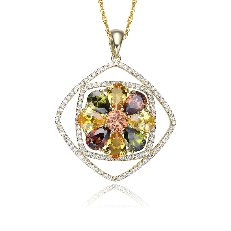 Colorful Necklaces-Anne Midi Flower Pendant Necklace