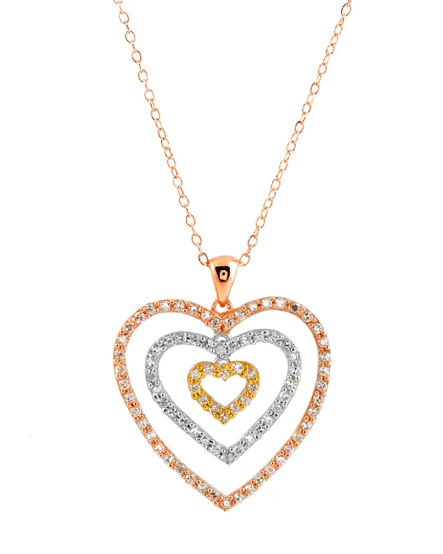 Affordable Necklaces-Anne Outlined Heart Shape Drop Pendant Necklace