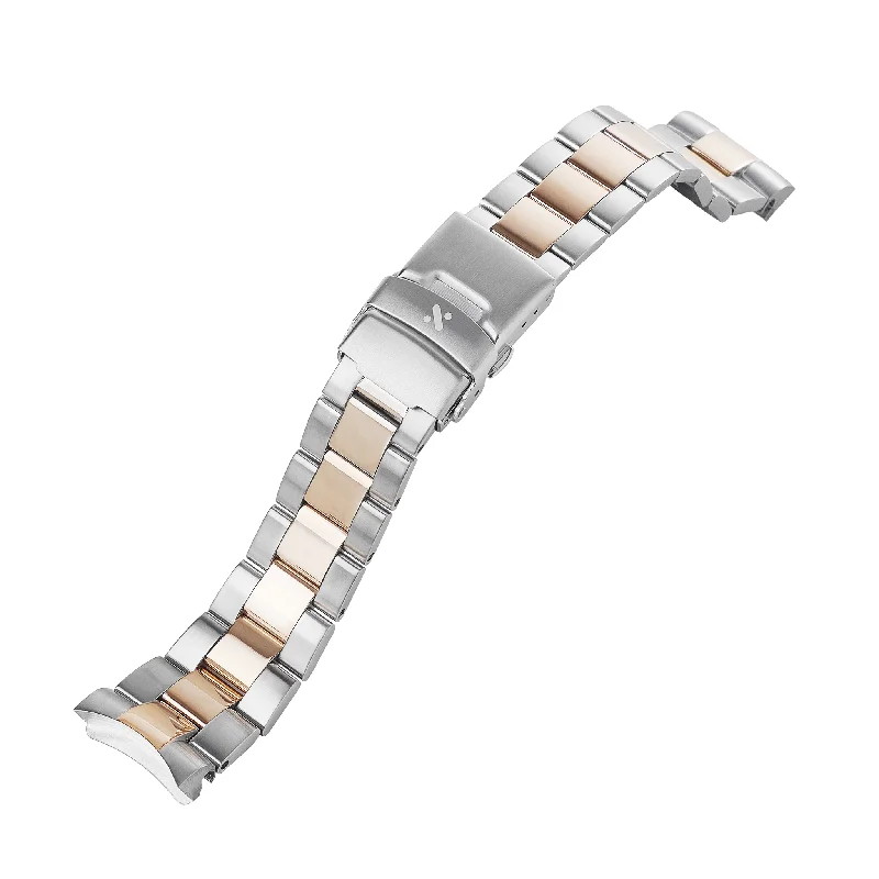 Custom Stone Bracelets for Women-SKX/SRPD Watch Bracelet: Oyster Two-Tone Rose Gold Finish