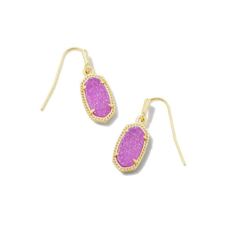 Sparkling Crystal Earrings for Women-Kendra Scott | Lee Gold Drop Earrings in Mulberry Drusy