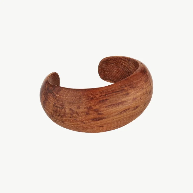 Adjustable Chain Bracelets for Women-Mvule Statement Teak Cuff Bracelet