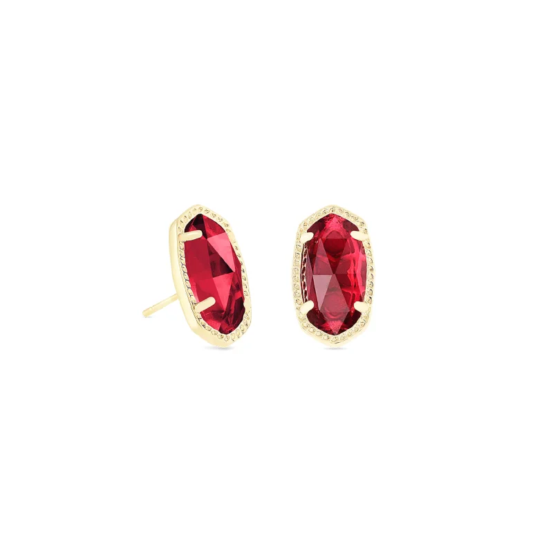 Elegant Gemstone Drop Earrings-Kendra Scott | Ellie Gold Stud Earrings in Clear Berry