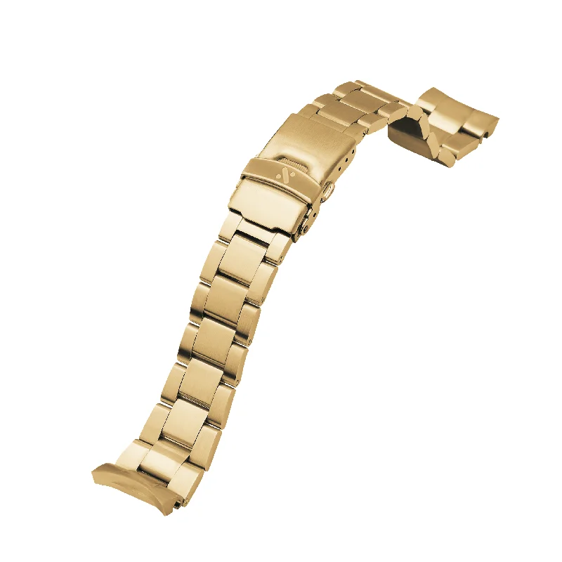 Beaded Stone Bracelets for Women-SRPE Watch Bracelet: Oyster Gold Brushed Finish