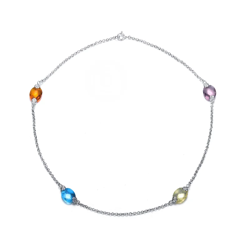 Swarovski Crystal Necklaces-Sylvie Layered Multicolor Necklace