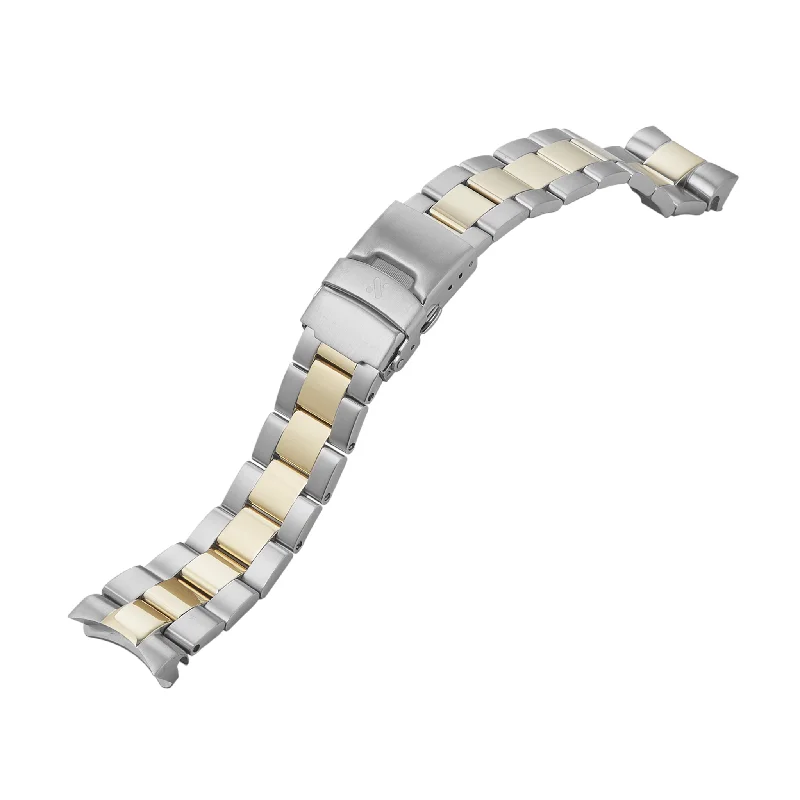 Stackable Gold Bracelets for Women-SKX/SRPD Watch Bracelet: Oyster Two-Tone Gold Finish