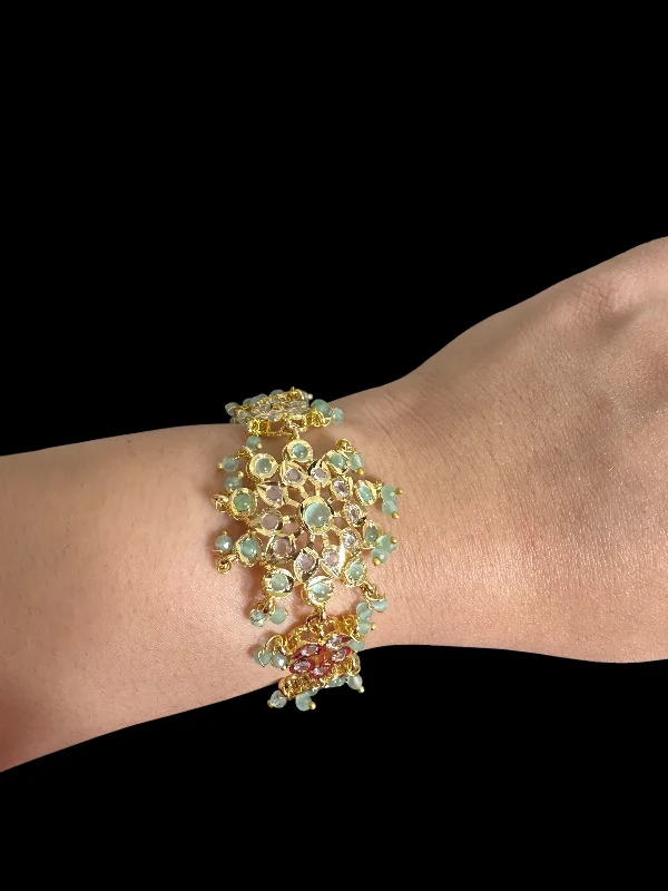 Custom Beaded Bracelets for Couples-Amal hyderabadi bracelet in mint  ( READY TO SHIP )