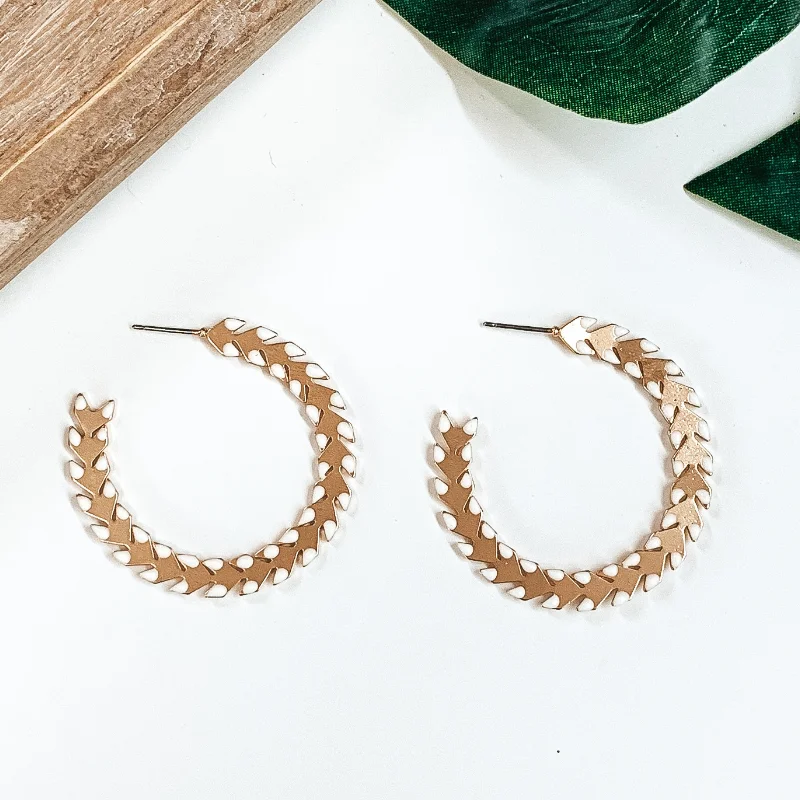 Personalized Silver Earrings-Spiked Hoop Earrings in White and Gold