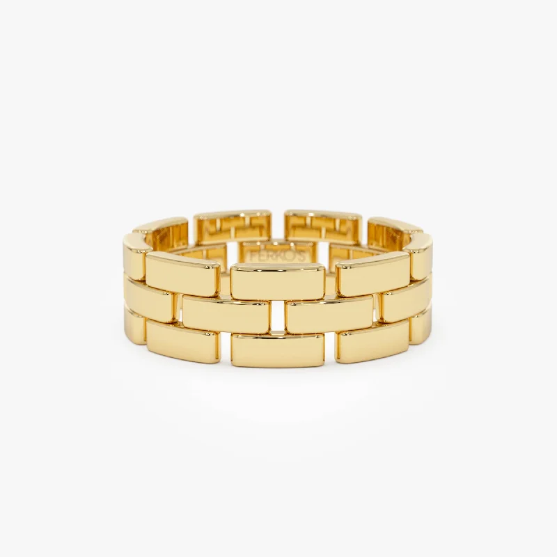 Personalized Engagement Ring Styles-14k Wide Chain Link Ring