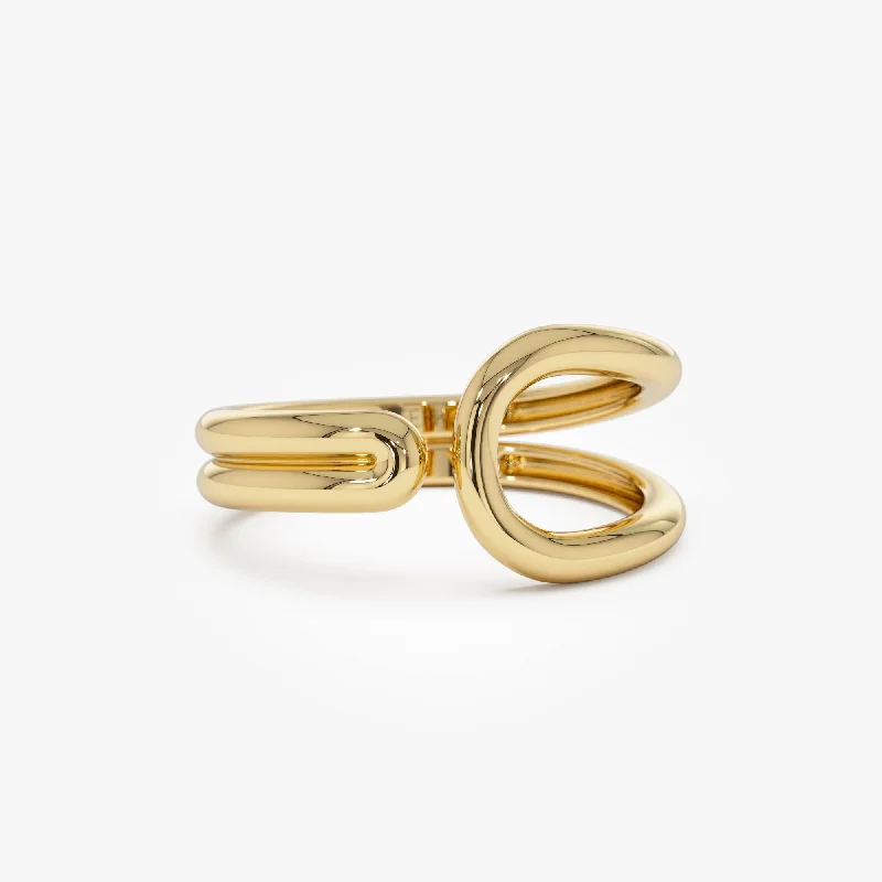 Classic Gold Wedding Rings-14k Modern Minimalist Statement Ring