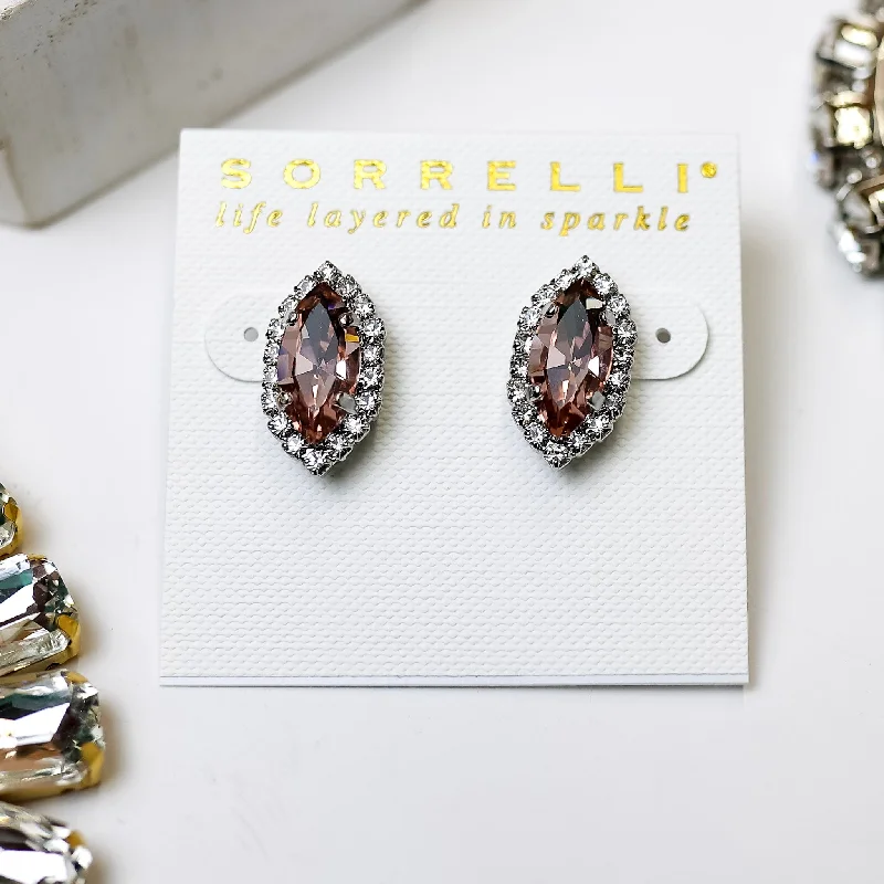 Elegant Drop Earrings-Sorrelli | Giselle Stud Earrings in Palladium Silver Tone and Snow Bunny