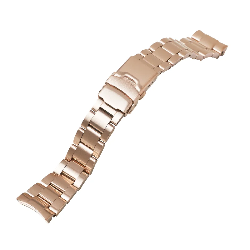 Vintage Sterling Silver Bracelets-NMK926/935 Nautilus Watch Bracelet: Oyster Rose Gold Brushed Finish