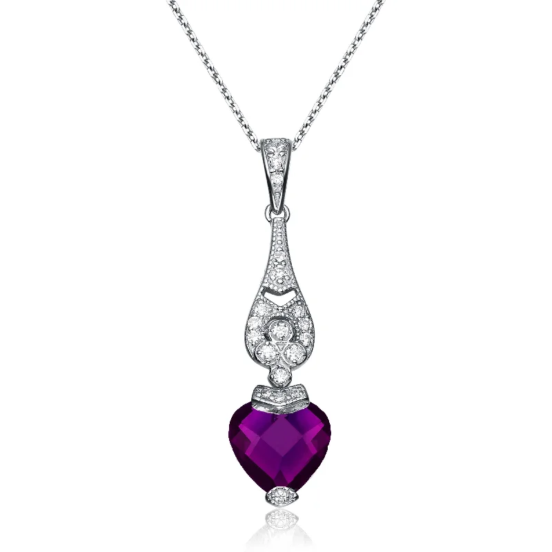 Statement Pendant Necklaces-Caroline Heart Shaped Pendant Necklace