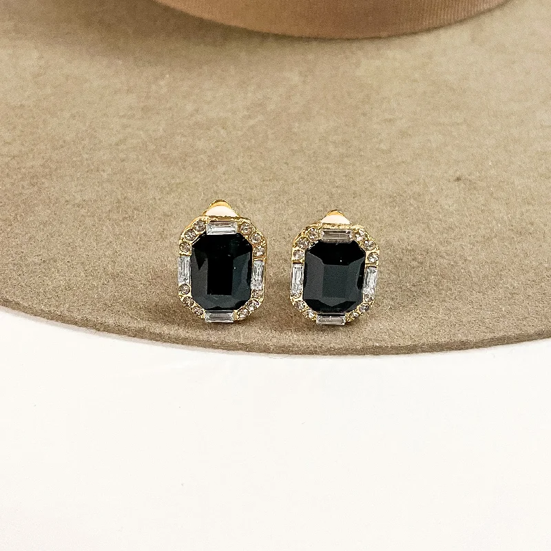 Simple Drop Earrings for Women-Buy 3 for $10 | Faux Crystal Stud Clip on Earrings with Small Crystal Detailing