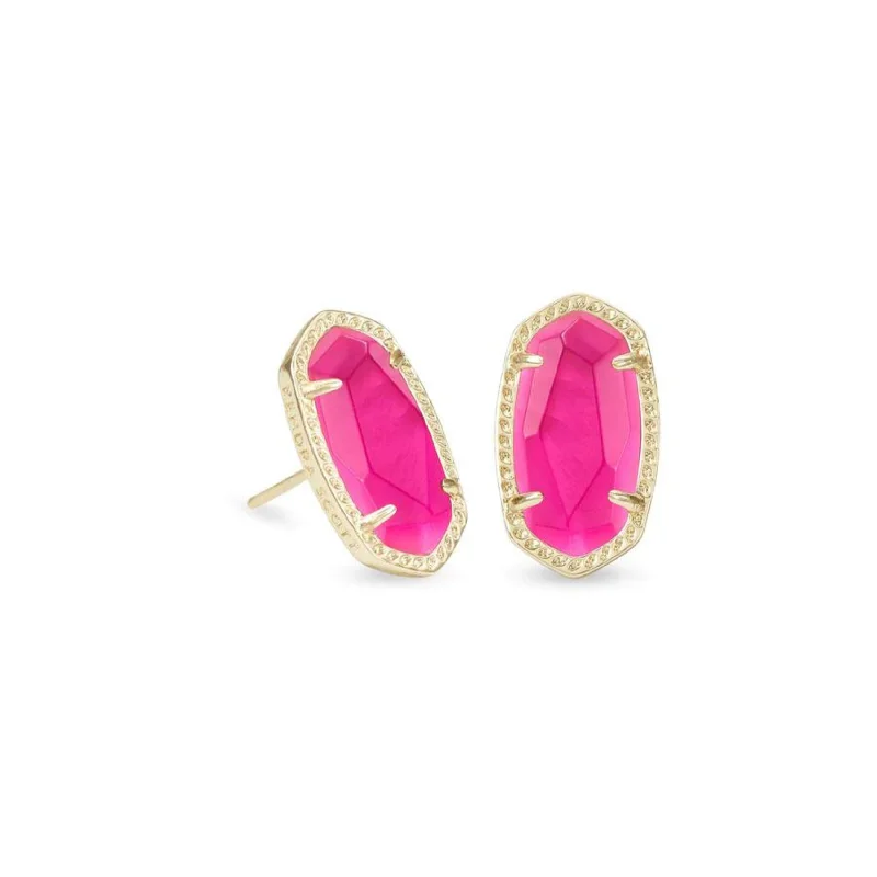 Crystal and Gold Earrings-Kendra Scott | Ellie Gold Stud Earrings in Azalea Illusion