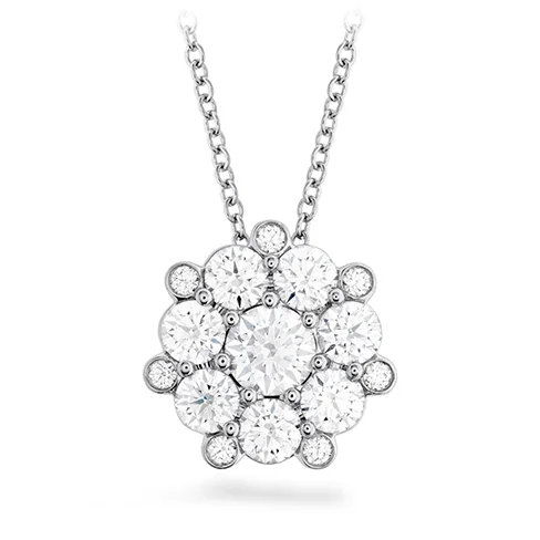 Wedding Necklaces-Hearts On Fire Beloved Cluster Diamond Necklace