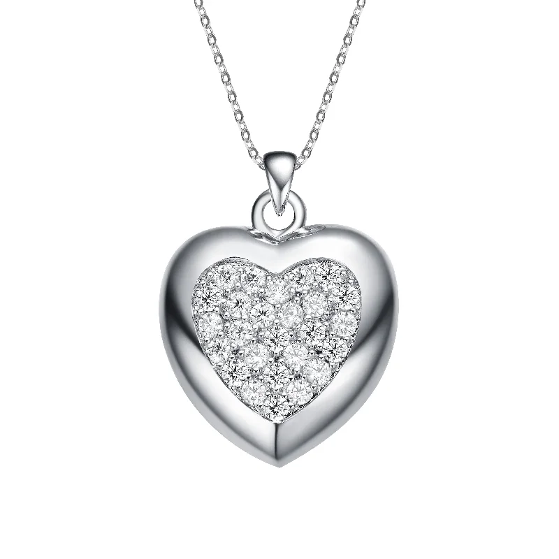 Custom Engraved Necklaces-Caroline Classic Heart Pendant Necklace