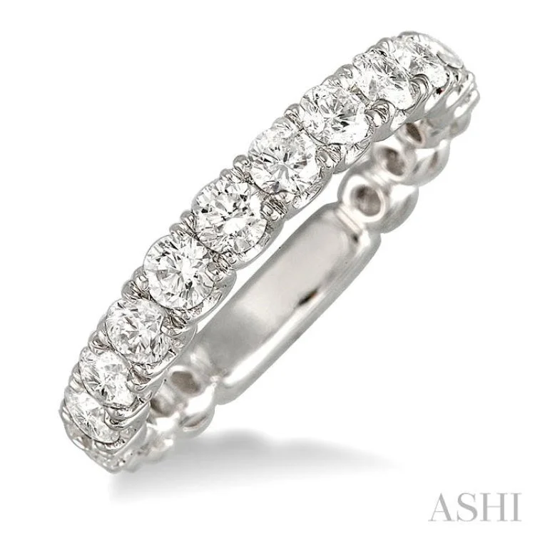 Custom Diamond Wedding Rings for Women-1 1/5 Ctw Diamond Matching Wedding Band in 14K White Gold