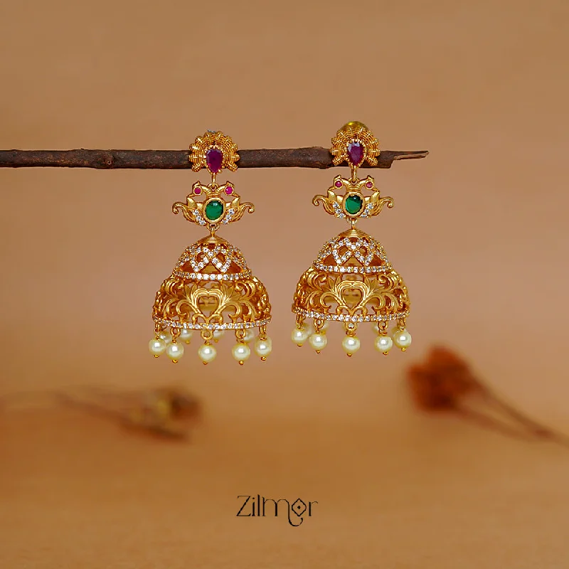 Elegant Drop Gemstone Earrings-ZL1011434 - Antique  AD Stone Jumkha Earrings