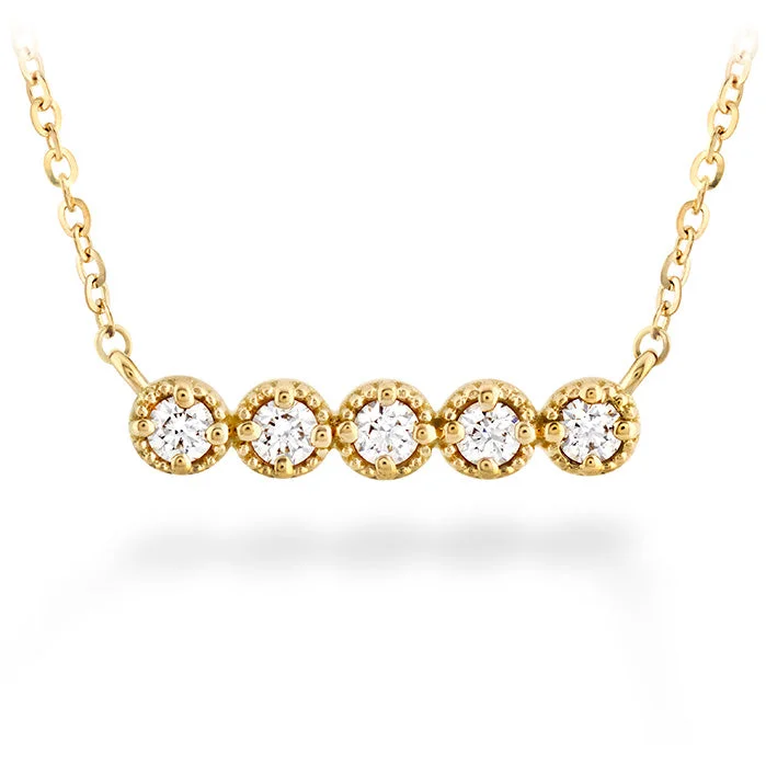 Topaz Necklaces-Hearts On Fire Liliana Milgrain Diamond Bar Necklace