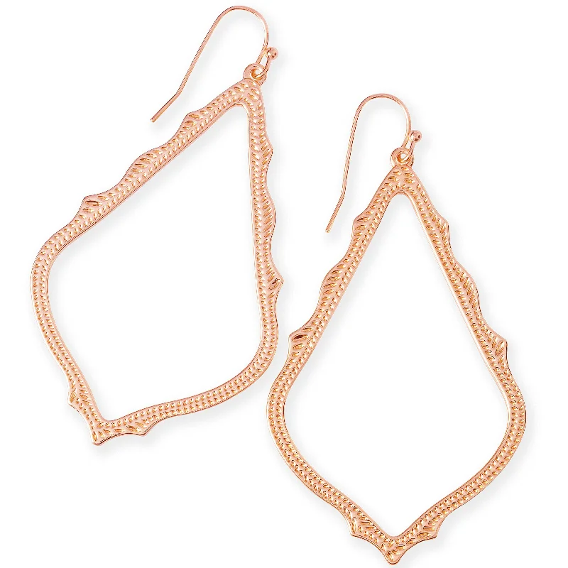 Modern Crystal Earrings for Women-Kendra Scott | Sophee Drop Earrings in Rose Gold