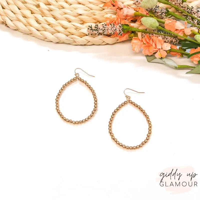 Customizable Hoop Earrings-Beaded Teardrop Hoop Earrings in Gold