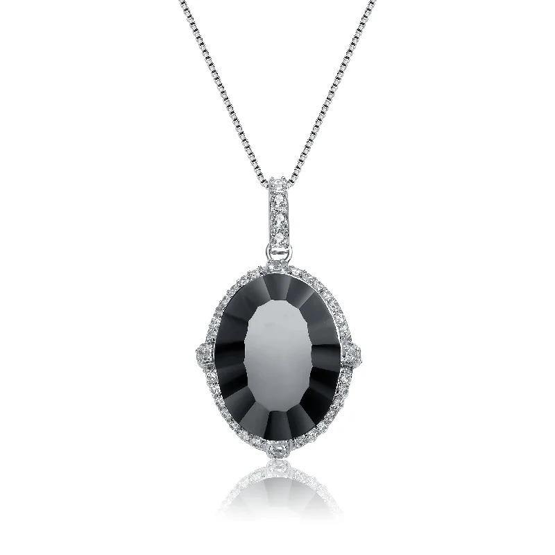 Bar Necklaces-Emma Burgundy Cubic Zirconia Dangling Pendant Necklace