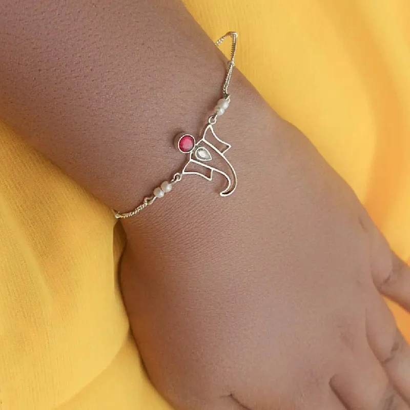 Handmade Bracelets for Special Occasions-Silver 92.5 Ganesha Bracelet