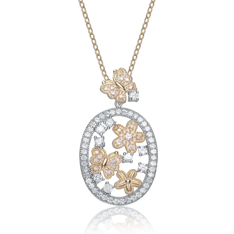 18K Gold Necklaces-Emma Flower Pendant Necklace