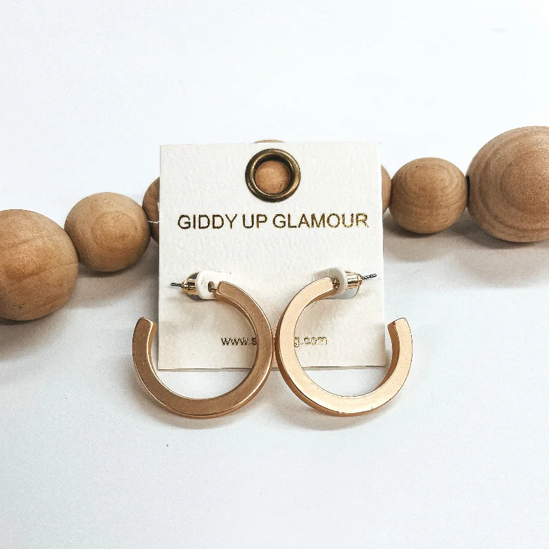 Geometric Crystal Earrings-Almost Ready 1 Inch Hoops in Matte Gold