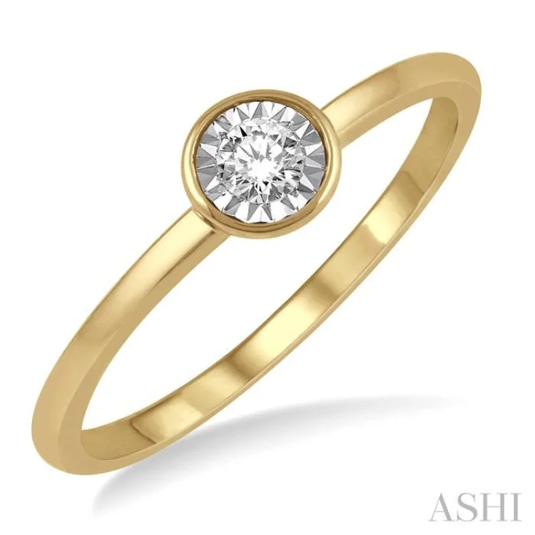 Vintage Promise Rings for Women-1/50 Ctw Round Cut Diamond Promise Ring in 10K Yellow Gold