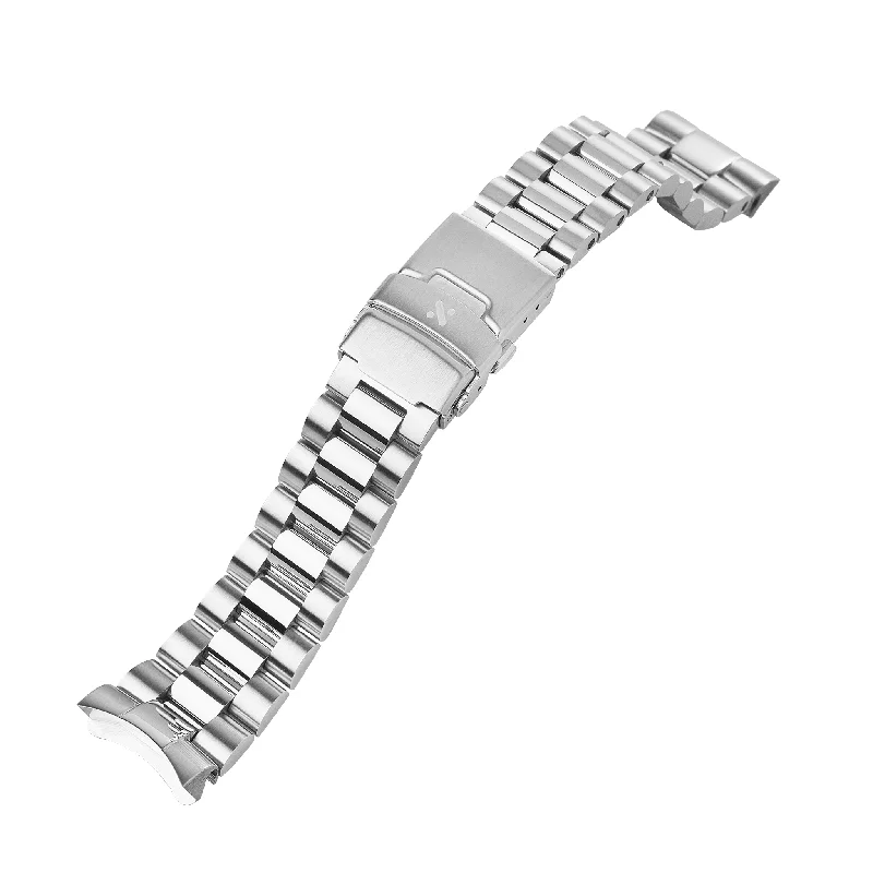 Engraved Leather Bracelets for Women-SKX/SRPD Watch Bracelet: President Brushed/Polished Finish