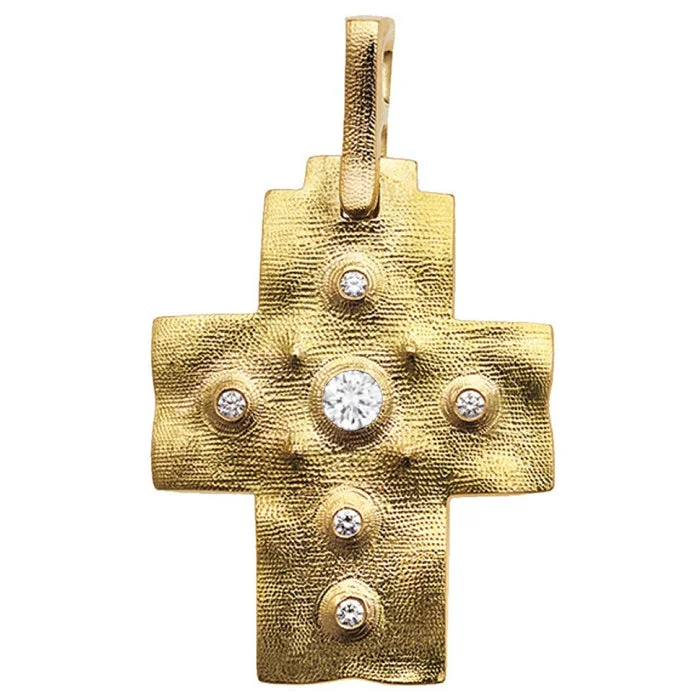 Luxury Gold Necklaces-Alex Sepkus Raised Cross Pendant Necklace - M-100D