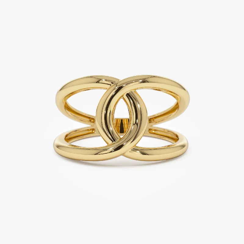 Birthstone Wedding Rings for Couples-14k Gold Infinity Knot Ring