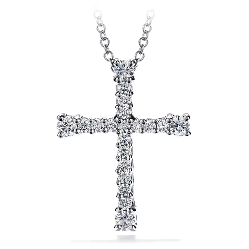 Classy Necklaces-Hearts On Fire Divine Cross Pendant Necklace